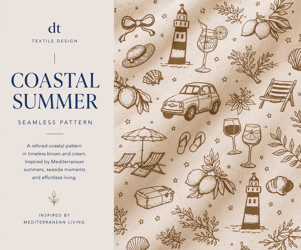 Image of Pattern Design - Coastal Summer - Ochre