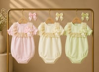 Vintage Lace Baby Romper & Bow Clip