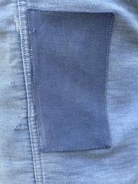 Image 4 of Vintage French 1940's VULCAIN Moleskin Jacket, Size SMALL. Worn with Repairs