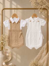 Vintage Knit Suspender Romper