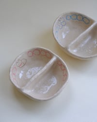 Image 1 of Kitten and bell flower snack bowl (pink)