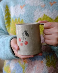 Image 2 of Vintage stuffed dog doll and cherry cup 