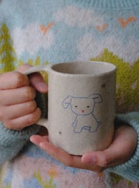 Image 1 of Vintage stuffed dog doll and cherry cup 