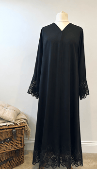 Image 1 of Alara Floral Lace Abaya
