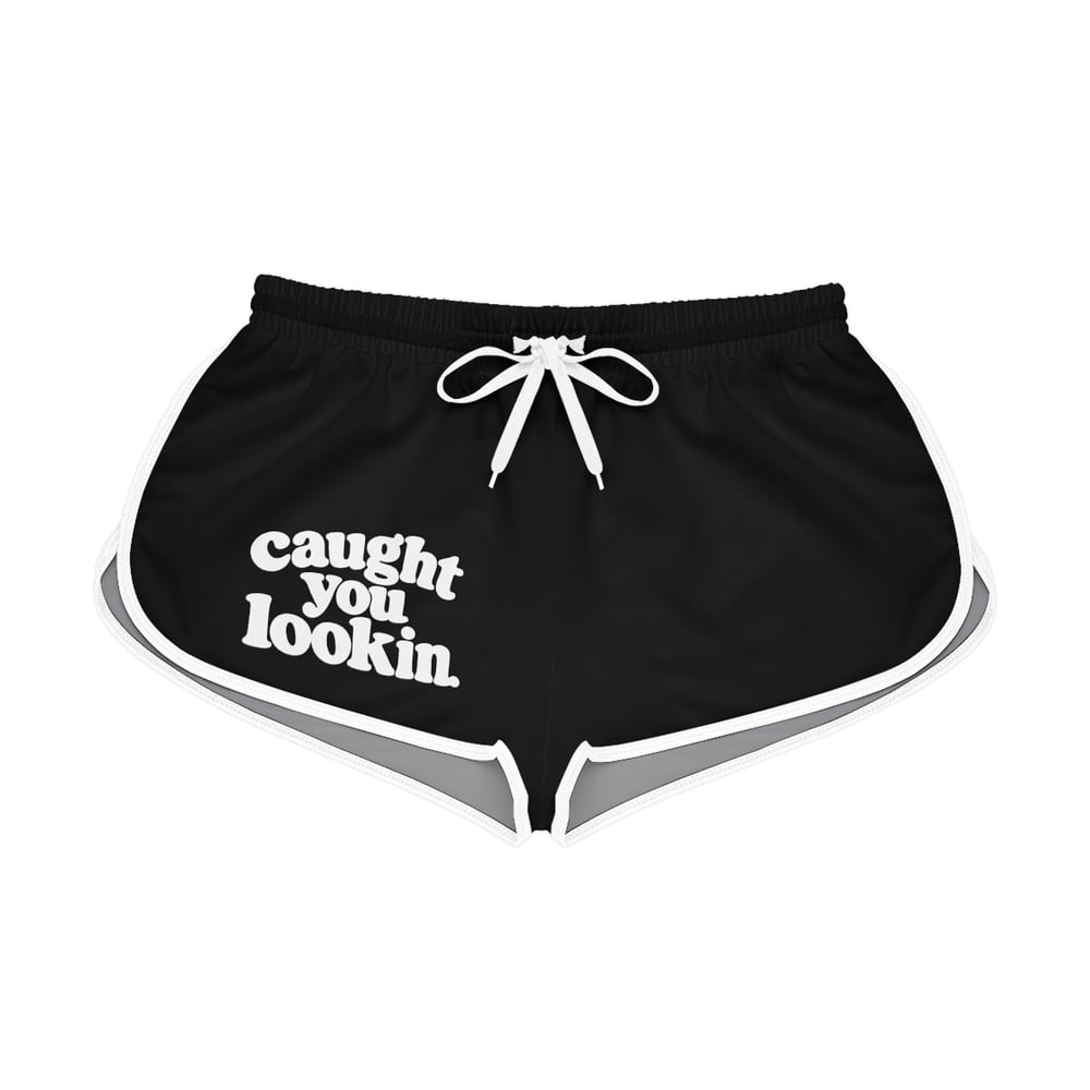 Image of Caught You Lookin' Women's Relaxed Shorts — Retro Script Lounge Shorts