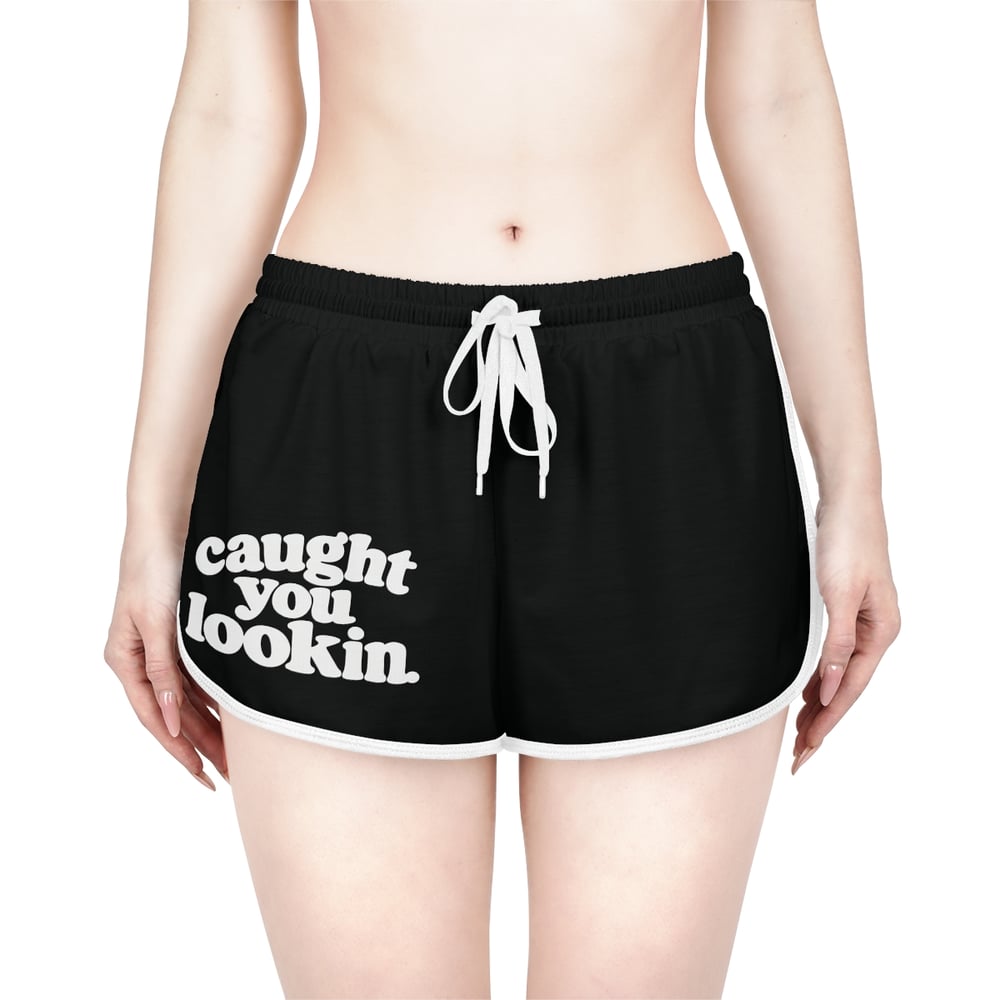 Image of Caught You Lookin' Women's Relaxed Shorts — Retro Script Lounge Shorts
