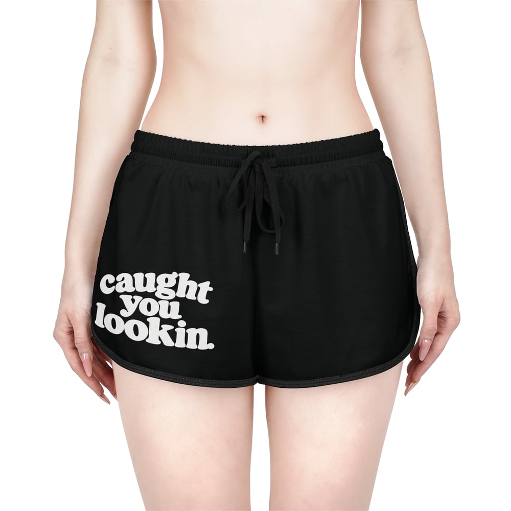 Image of Caught You Lookin' Women's Relaxed Shorts — Retro Script Lounge Shorts