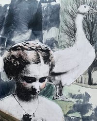 Image 1 of One of a kind mixed media art on paper 11x14" with matte 