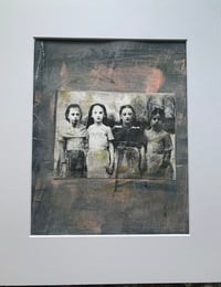 Image 1 of Moody one of a kind mixed media art on paper 11x14-matted