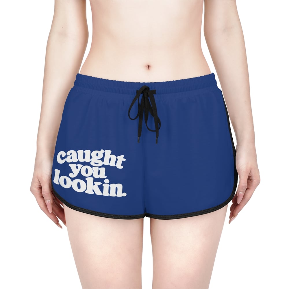 Image of Caught You Lookin' Women's Relaxed Shorts — Retro Graphic Lounge & Workout Shorts