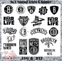 Image 1 of Brooklyn Nets NBA Basketball Designs. SVG Files, Cricut, Studio, Digital Cut Files