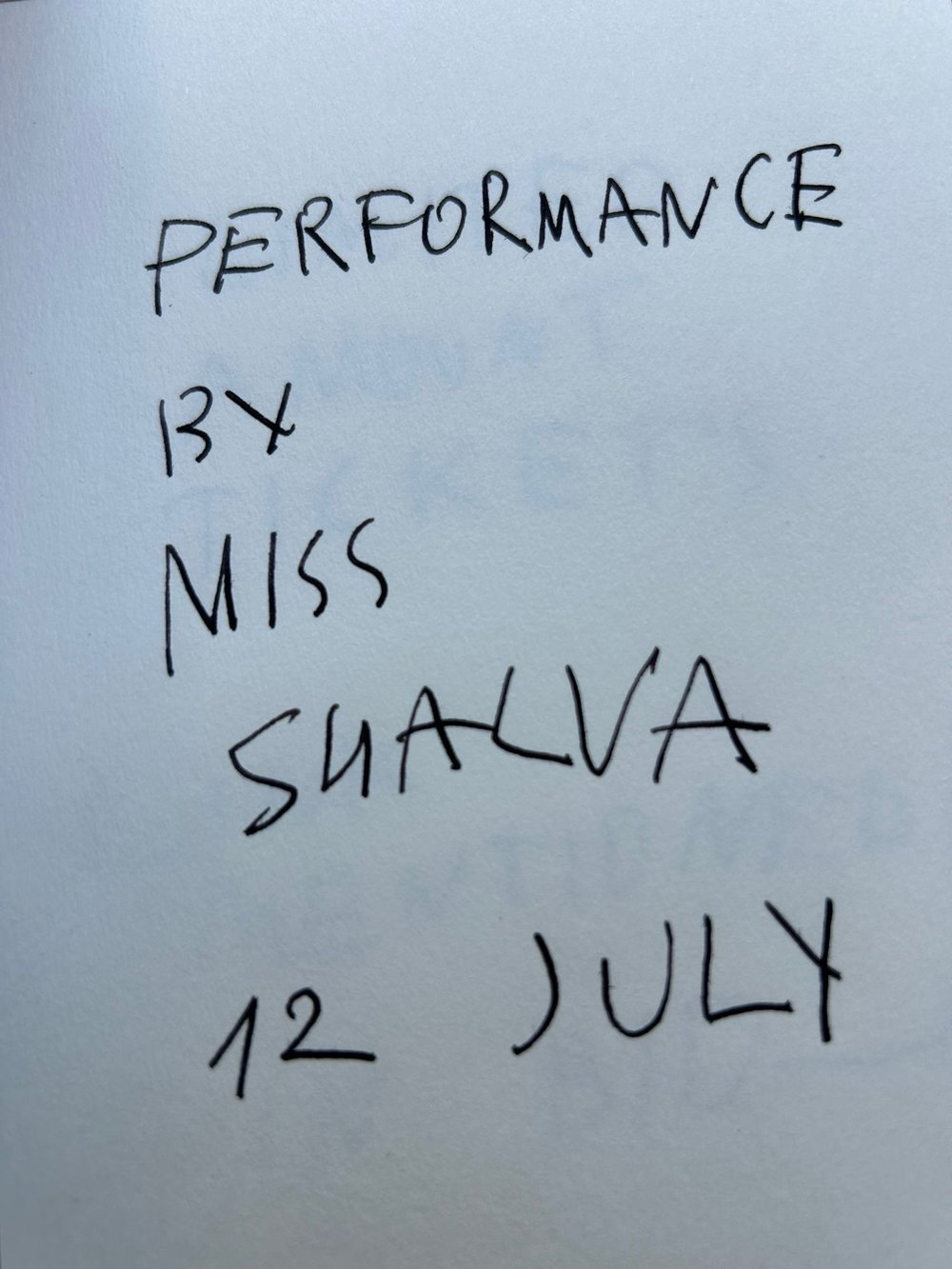 PERFORMANCE LIVE “DINER” BY SHALVA NIKVASHIVILI 12.7.2026 PARIS