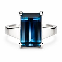 Image 1 of Ink Blue Tourmaline Pixel Cut Ring