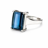 Image 4 of Ink Blue Tourmaline Pixel Cut Ring