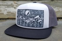 Snowy Owl Trucker Hat - Snowy owl trucker hat charcoal white