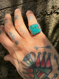 Image 6 of WL&A Handmade Heavy Ingot Pilot Mtn  Sunburst Ring - Size 9.5