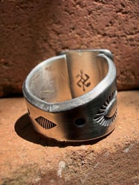 Image 7 of WL&A Handmade Heavy Ingot Pilot Mtn  Sunburst Ring - Size 9.5