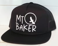 Mt Baker Raven Moon Trucker Hat - Mt baker raven moon trucker hat black with white logo