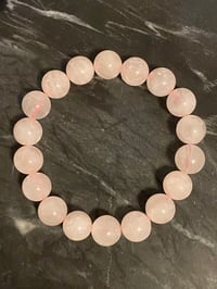 Image 1 of Natural Pink Rose Quartz Bracelet – 10mm Beads | Adjustable 7–8 Inch Gemstone Bracelet