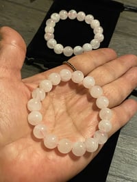 Image 2 of Natural Pink Rose Quartz Bracelet – 10mm Beads | Adjustable 7–8 Inch Gemstone Bracelet