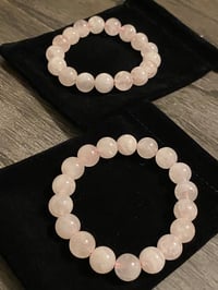 Image 4 of Natural Pink Rose Quartz Bracelet – 10mm Beads | Adjustable 7–8 Inch Gemstone Bracelet