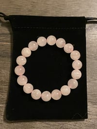Image 5 of Natural Pink Rose Quartz Bracelet – 10mm Beads | Adjustable 7–8 Inch Gemstone Bracelet