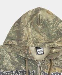 Image 3 of DEATH RITES_SCRIPT ZIP HOODIE :::TREE CAMO:::