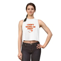 Image 1 of I Don't Wanna Be Perky Crop Top — Cute Sloth Graphic Women's Tank
