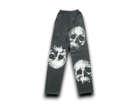 Image 2 of Skull Custom Upcycled Reworked Screen Print Lawrenceville champion grey sweatpants 