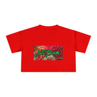 Image 2 of Just Bloom Floral Crop Tee — Women's Motivational Graphic Top-a301332f