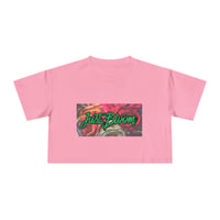 Image 3 of Just Bloom Floral Crop Tee — Women's Motivational Graphic Top-a301332f
