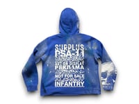 Image 2 of Nike Skull war custom upcycled reworked Screen Print bleached blue hoodie 