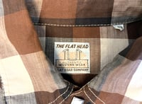 Image 3 of Flat Head jeans western snap button knit plaid shirt, size 38 (S)
