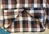 Image 6 of Flat Head jeans western snap button knit plaid shirt, size 38 (S)