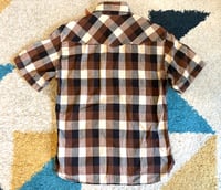 Image 7 of Flat Head jeans western snap button knit plaid shirt, size 38 (S)