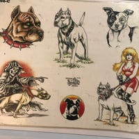 Image 2 of 1991 Official Tattoo Brand production reaper dog sheet 100-c laminated 
