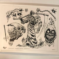 Image 1 of Kyle Hotz 2005 blackwork reaper flash sheet 