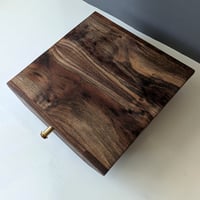 Image 5 of Desktop Altar - Walnut with Lignum Vitae and Brass knob.