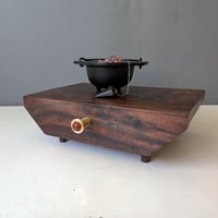 Image 1 of Midi Desktop Altar - Figured Walnut with Jatoba Brass Knob