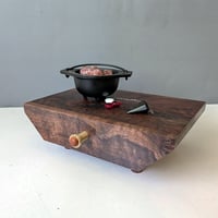 Image 1 of Midi Desktop Altar - Figured Walnut with Jatoba Brass Knob II