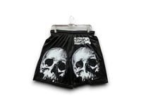 Image 1 of Champion Skull Upcycled Reworked custom Screen Print black gym shorts 