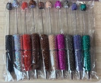 Pack of 10 Rhinestone Beadable Pens in Assorted Designs 