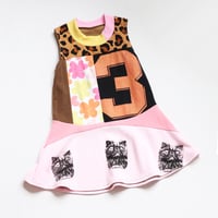 Image 2 of Persian cat three 3T 3 3rd third birthday bday party prints dress sleeveless tank twirl