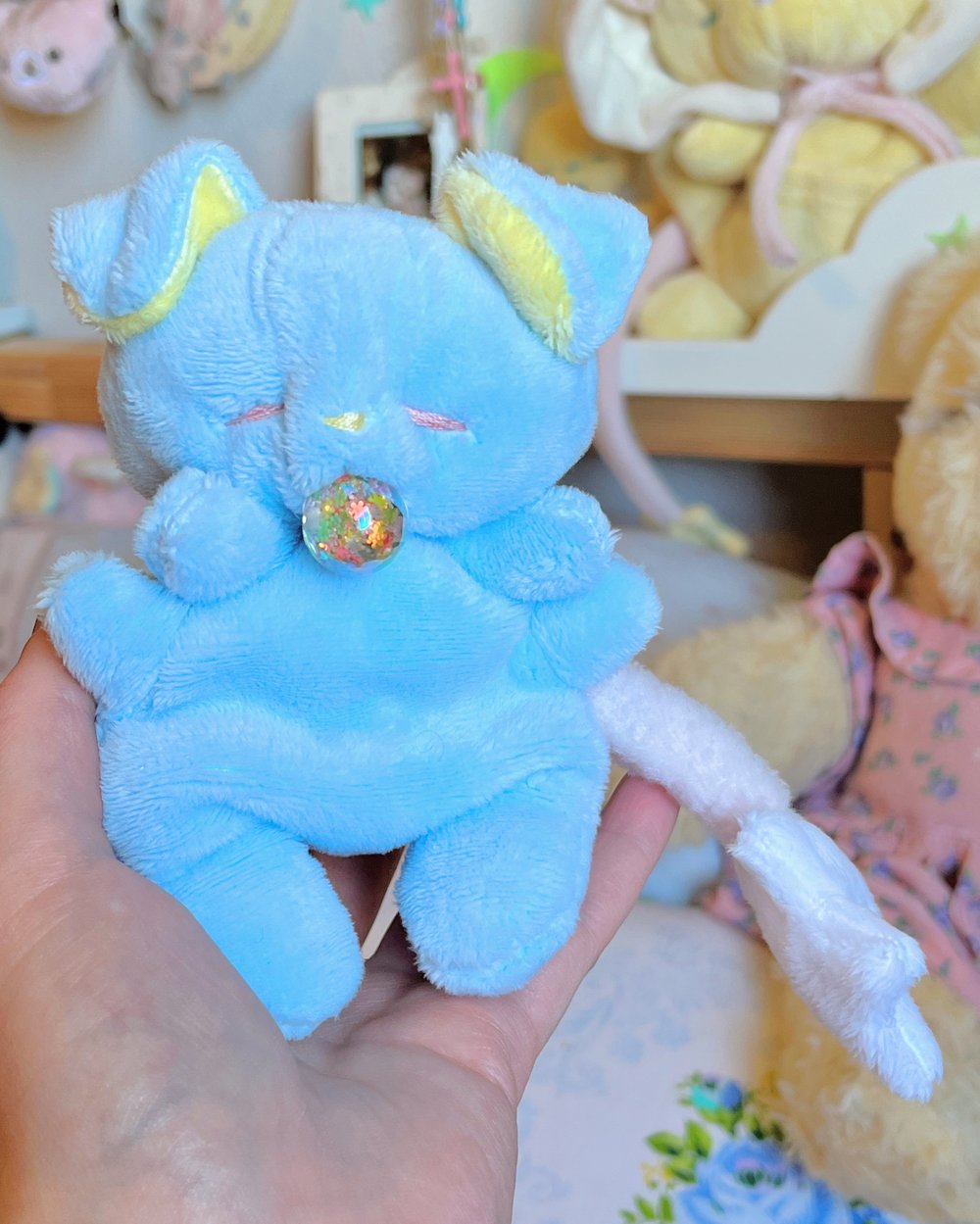 Image of Hugg-A-Me Babey! Blue with rainbow starball