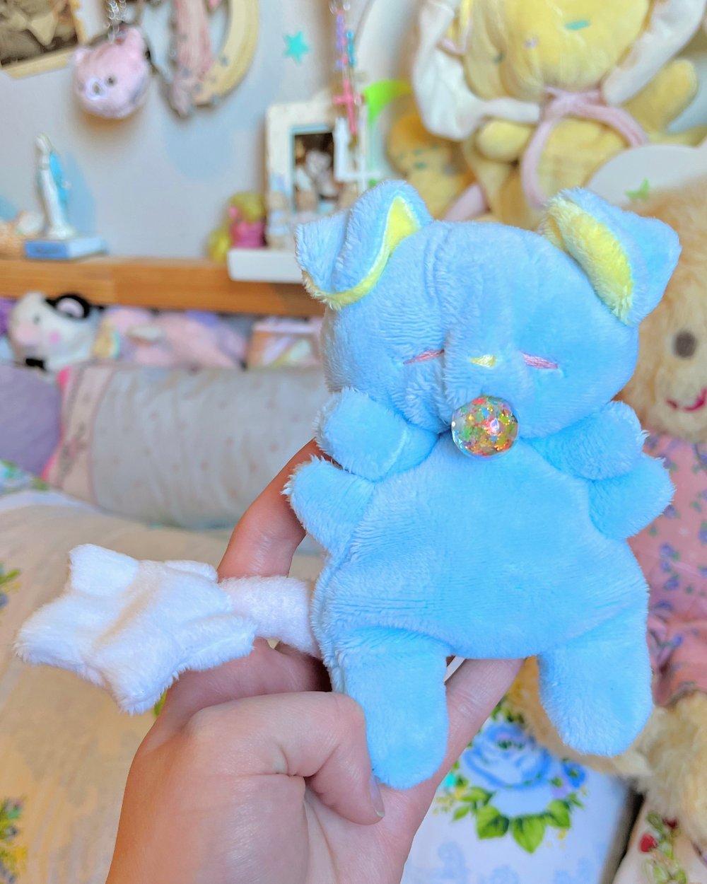 Image of Hugg-A-Me Babey! Blue with rainbow starball