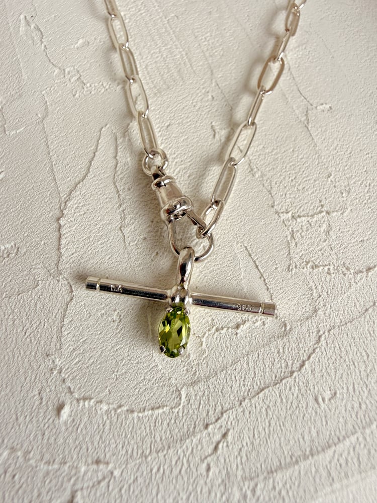 Image of Peridot T-Bar Pendant