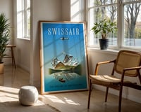 Image 2 of Swissair – The Airline of Switzerland Vintage Travel Poster