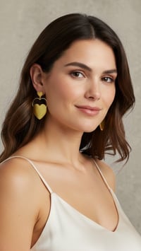 Image 3 of Boucles GRAND LOVE coquelicot