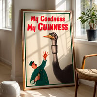 Image 1 of Guinness Ostrich Poster – Vintage Beer Advertisement Print (1939) – Retro Pub Wall Art