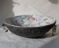 Image 4 of OOAK Paper Mache Bowl with Quartz Handles | Organic Modern Decor